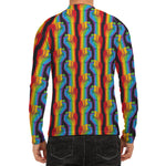 Gay Pride Hand Sign Pattern Print Men's Long Sleeve Rash Guard