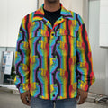Gay Pride Hand Sign Pattern Print Men's Shirt Jacket