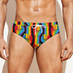 Gay Pride Hand Sign Pattern Print Men's Swim Briefs