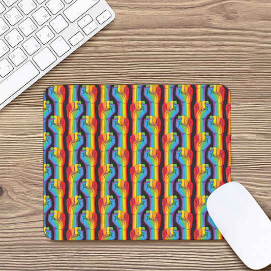Gay Pride Hand Sign Pattern Print Mouse Pad