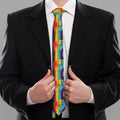 Gay Pride Hand Sign Pattern Print Necktie