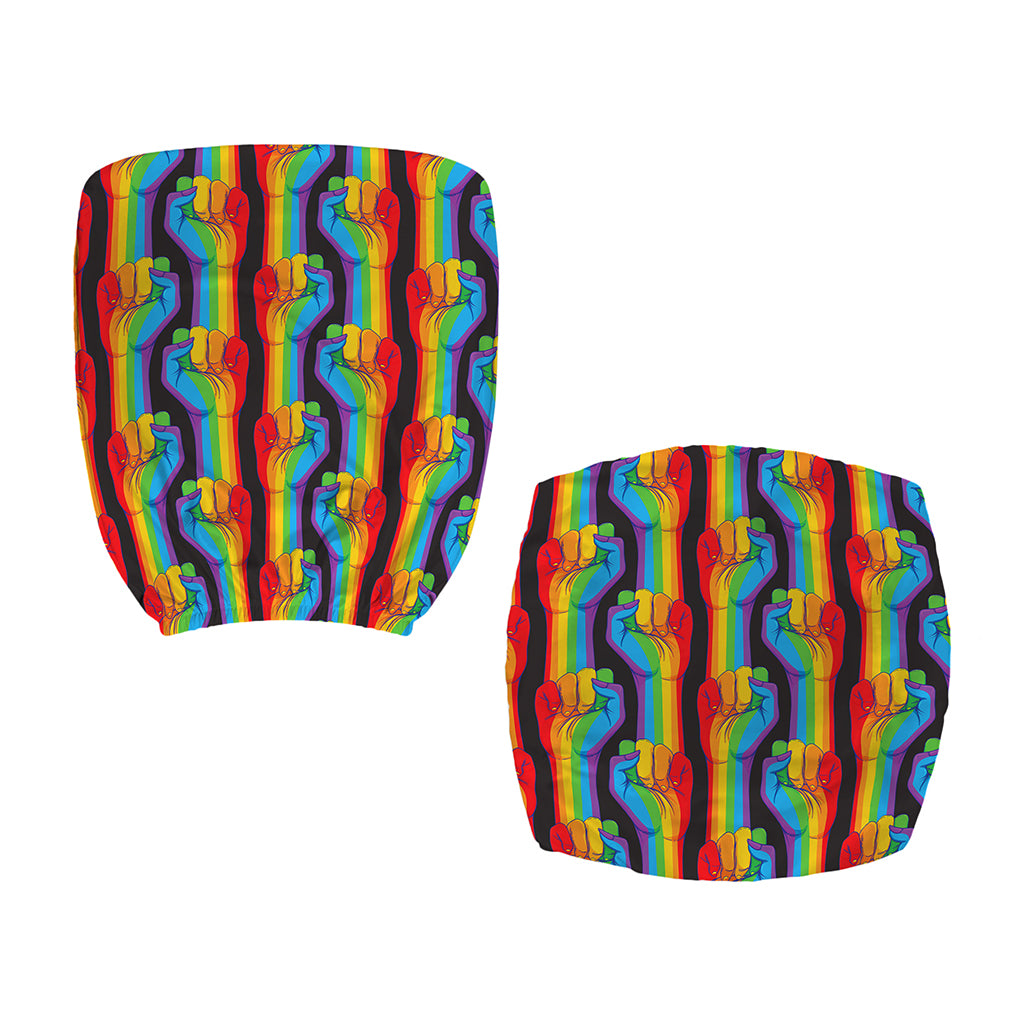 Gay Pride Hand Sign Pattern Print Office Chair Cover