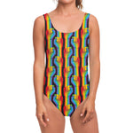 Gay Pride Hand Sign Pattern Print One Piece Swimsuit