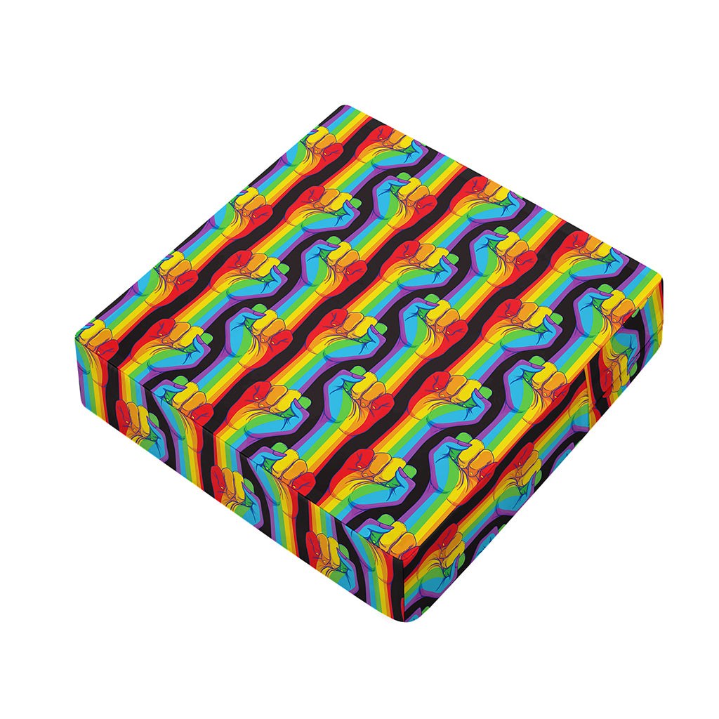 Gay Pride Hand Sign Pattern Print Outdoor Seat Cushion Cover