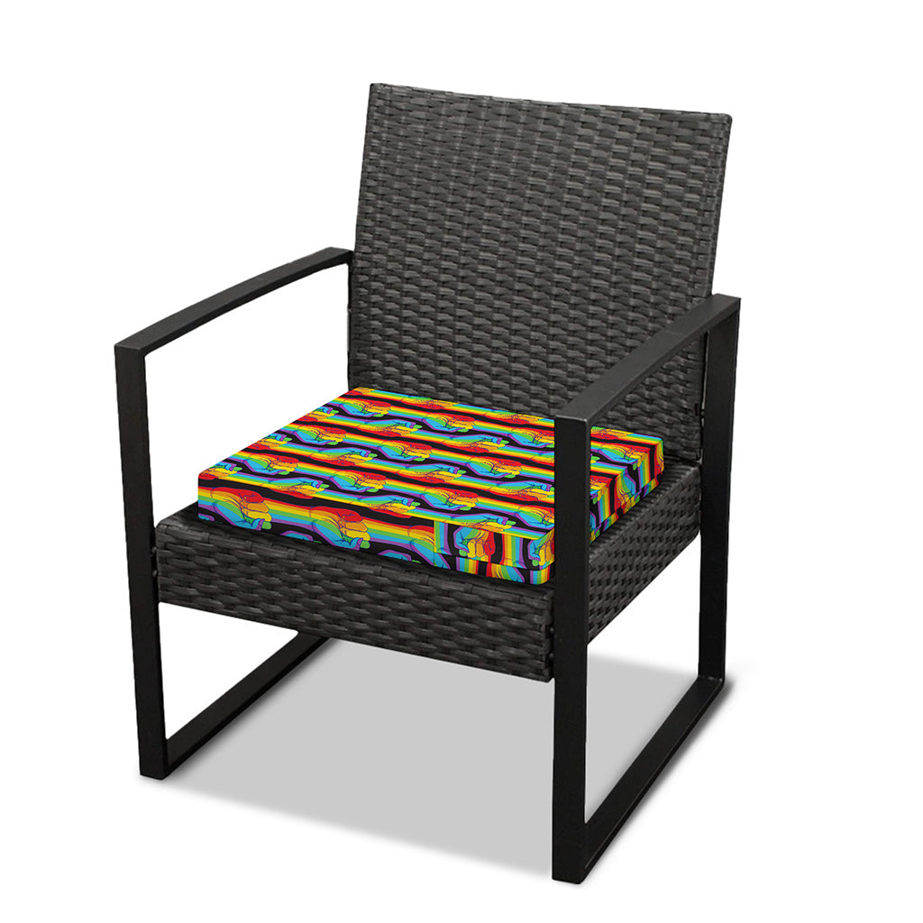 Gay Pride Hand Sign Pattern Print Outdoor Seat Cushion Cover