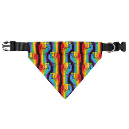 Gay Pride Hand Sign Pattern Print Over The Collar Dog Bandana