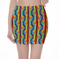 Gay Pride Hand Sign Pattern Print Pencil Mini Skirt