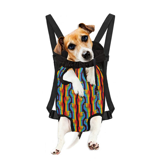 Gay Pride Hand Sign Pattern Print Pet Carrier Backpack