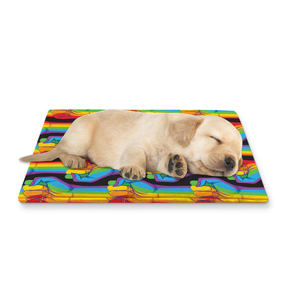 Gay Pride Hand Sign Pattern Print Pet Cooling Mat Cover