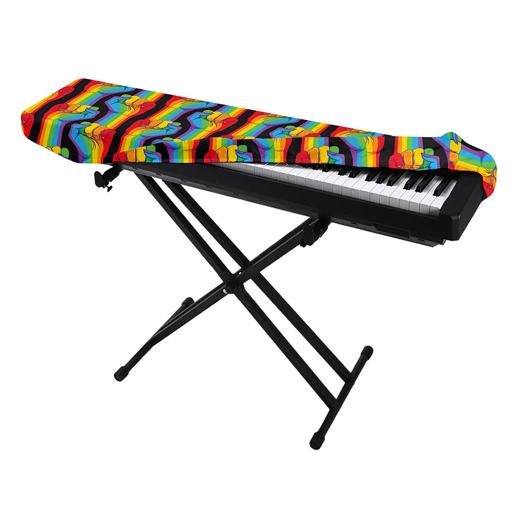 Gay Pride Hand Sign Pattern Print Piano Keyboard Cover