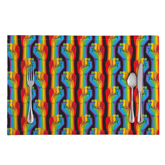 Gay Pride Hand Sign Pattern Print Placemat