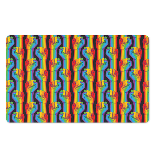 Gay Pride Hand Sign Pattern Print Polyester Doormat