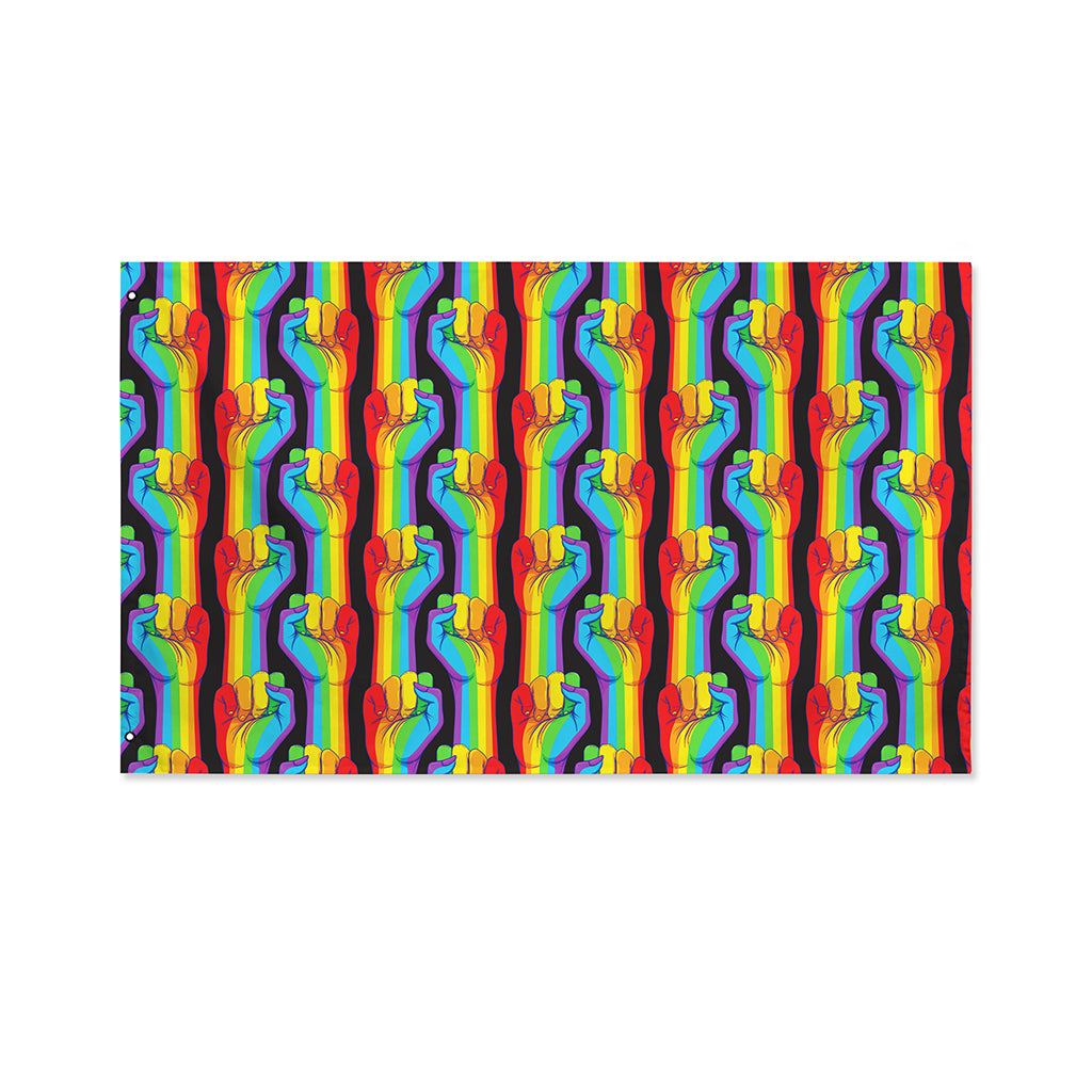Gay Pride Hand Sign Pattern Print Polyester Flag