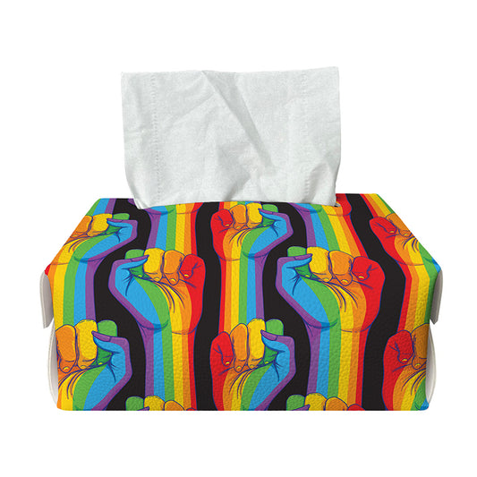 Gay Pride Hand Sign Pattern Print Rectangle Tissue Box Cover