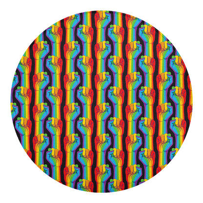Gay Pride Hand Sign Pattern Print Round Blanket