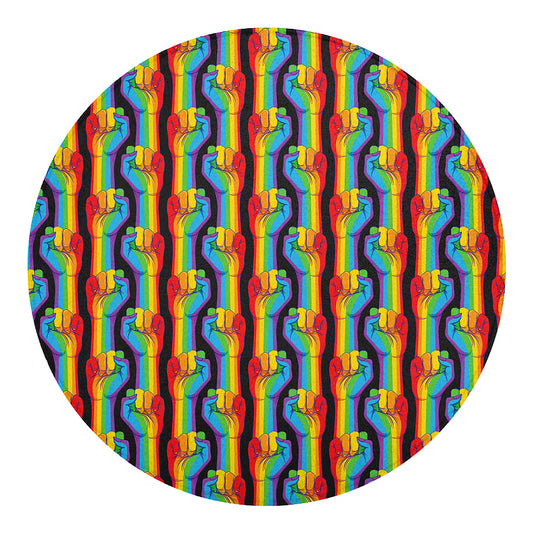 Gay Pride Hand Sign Pattern Print Round Blanket
