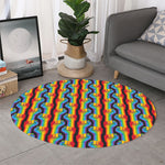 Gay Pride Hand Sign Pattern Print Round Rug