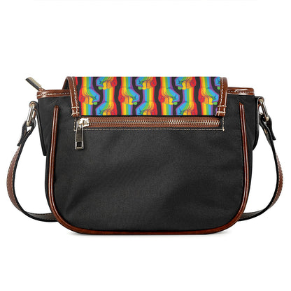 Gay Pride Hand Sign Pattern Print Saddle Bag