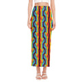 Gay Pride Hand Sign Pattern Print Side Slit Maxi Skirt