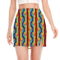 Gay Pride Hand Sign Pattern Print Side Slit Mini Skirt