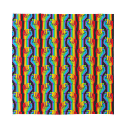 Gay Pride Hand Sign Pattern Print Silk Bandana