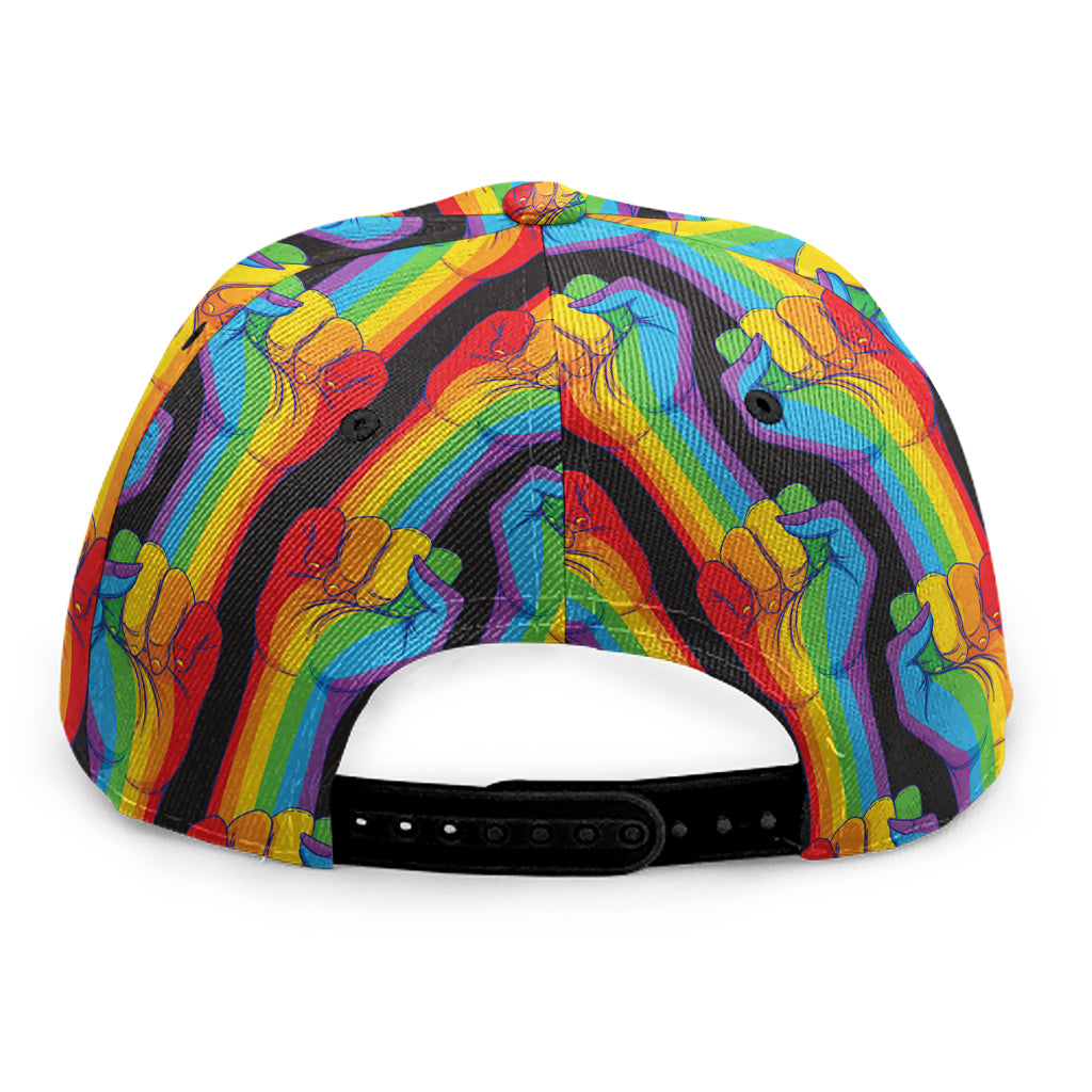Gay Pride Hand Sign Pattern Print Snapback Cap