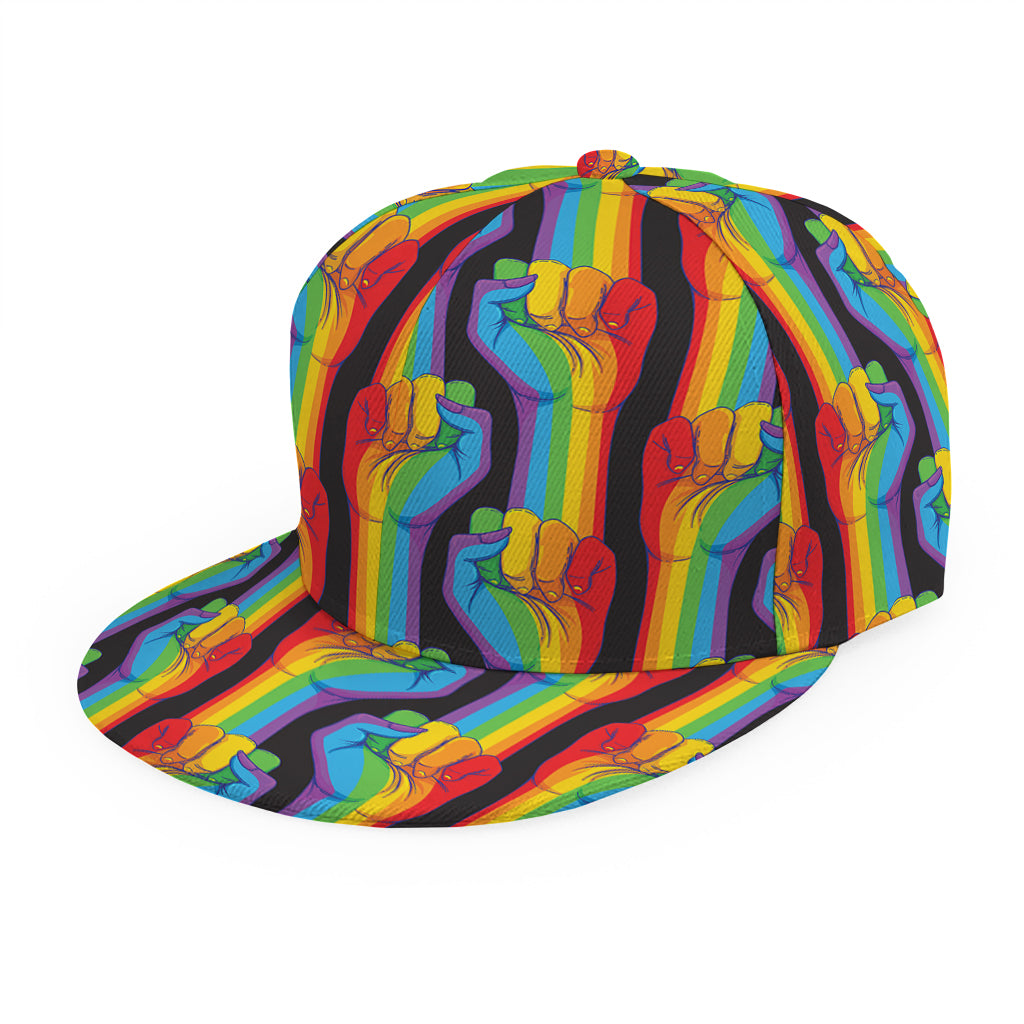 Gay Pride Hand Sign Pattern Print Snapback Cap