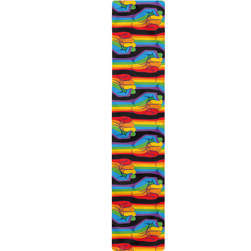 Gay Pride Hand Sign Pattern Print Table Runner
