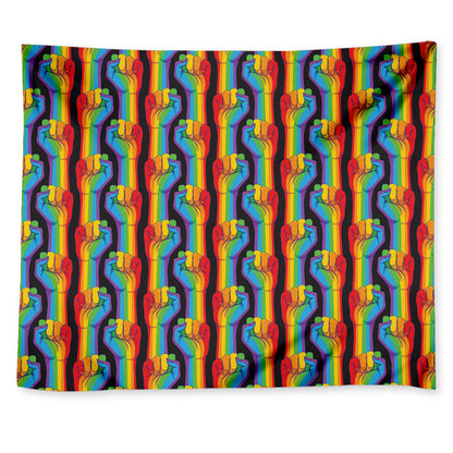 Gay Pride Hand Sign Pattern Print Tapestry