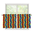 Gay Pride Hand Sign Pattern Print Tier Curtains