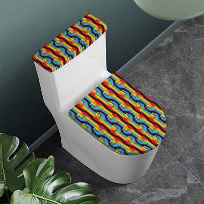 Gay Pride Hand Sign Pattern Print Toilet Lid And Tank Cover Set