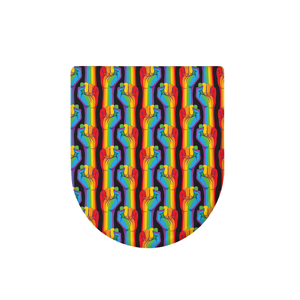 Gay Pride Hand Sign Pattern Print Toilet Lid Cover