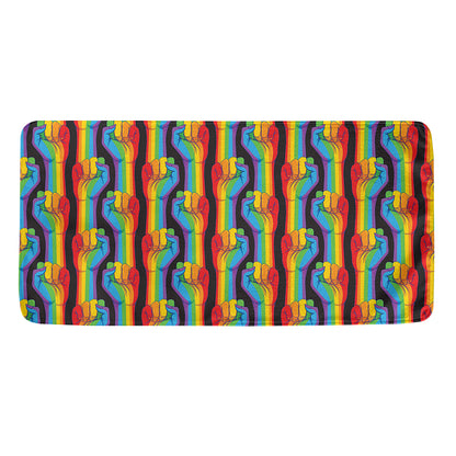 Gay Pride Hand Sign Pattern Print Towel