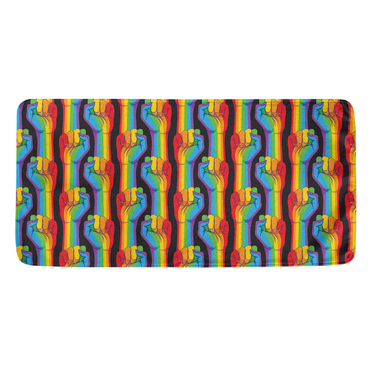 Gay Pride Hand Sign Pattern Print Towel