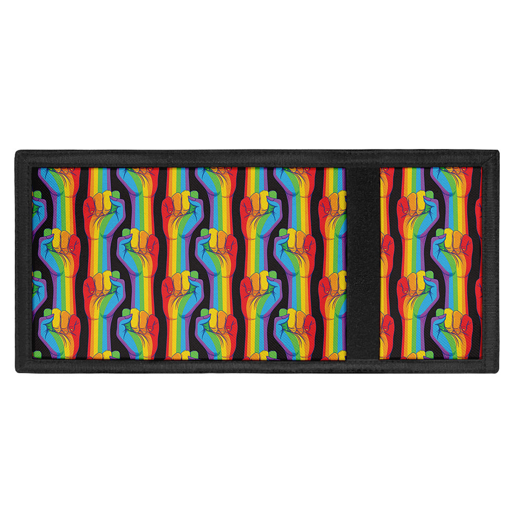 Gay Pride Hand Sign Pattern Print Trifold Wallet