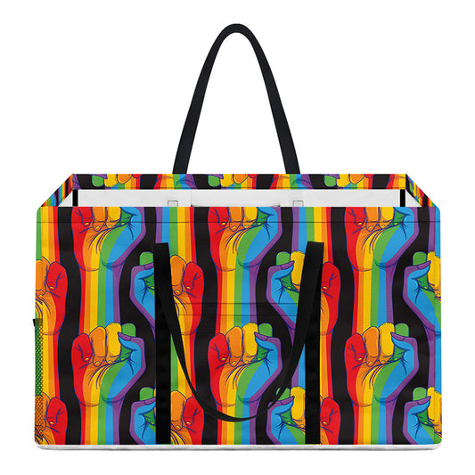 Gay Pride Hand Sign Pattern Print Utility Tote Bag