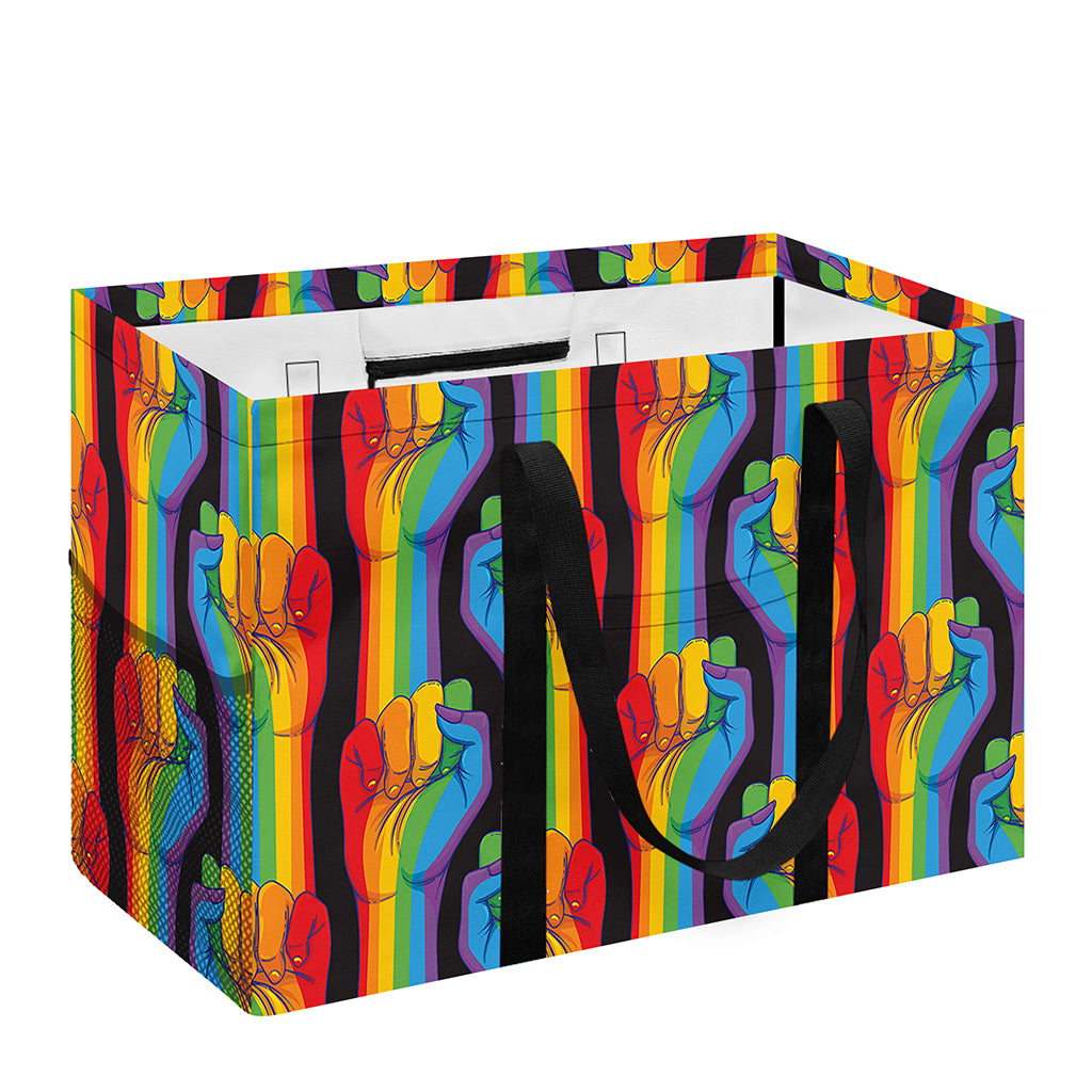 Gay Pride Hand Sign Pattern Print Utility Tote Bag