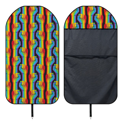 Gay Pride Hand Sign Pattern Print Waterproof Car Seat Cover