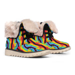 Gay Pride Hand Sign Pattern Print Winter Boots