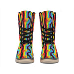 Gay Pride Hand Sign Pattern Print Winter Boots