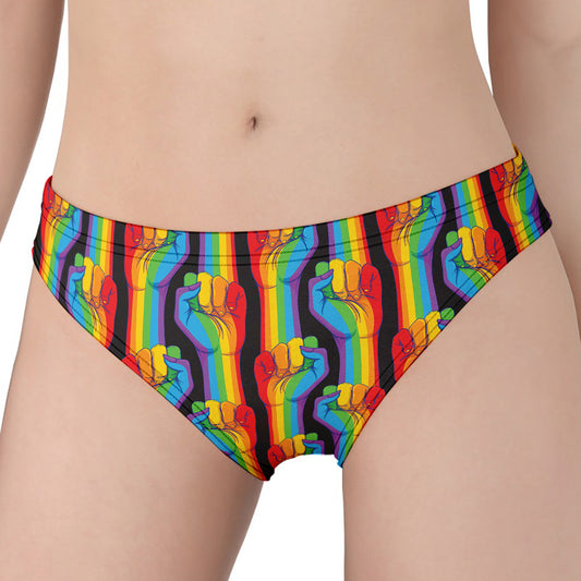 Gay Pride Hand Sign Pattern Print Women's Panties