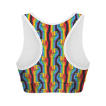 Gay Pride Hand Sign Pattern Print Women's Sports Bra