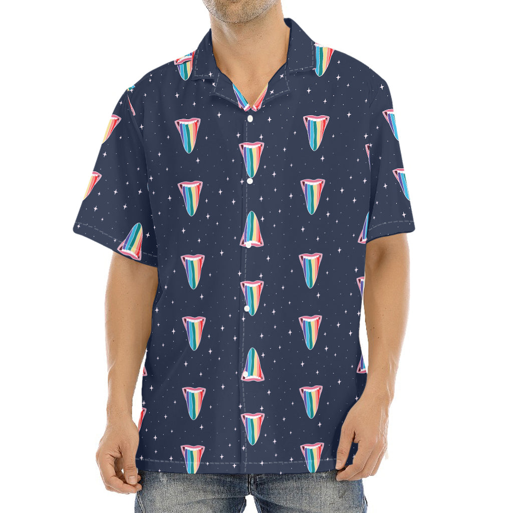 Gay Pride Tongue Pattern Print Aloha Shirt