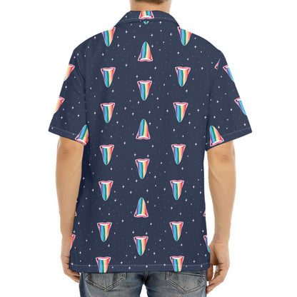 Gay Pride Tongue Pattern Print Aloha Shirt