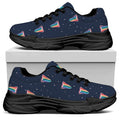 Gay Pride Tongue Pattern Print Black Chunky Shoes