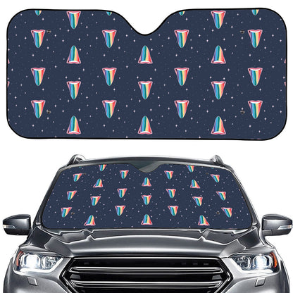 Gay Pride Tongue Pattern Print Car Windshield Sun Shade