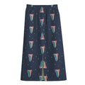 Gay Pride Tongue Pattern Print Cotton Front Slit Maxi Skirt