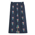 Gay Pride Tongue Pattern Print Cotton Front Slit Maxi Skirt