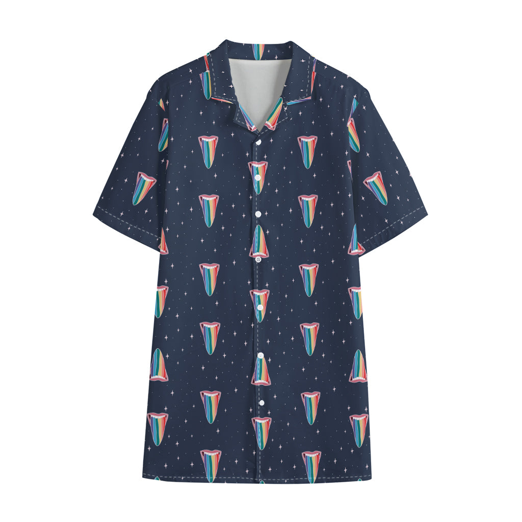 Gay Pride Tongue Pattern Print Cotton Hawaiian Shirt