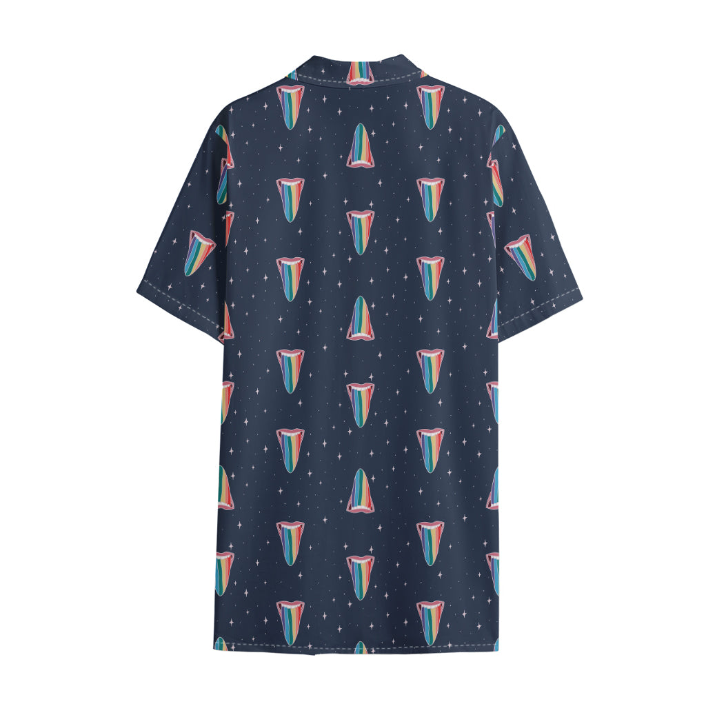 Gay Pride Tongue Pattern Print Cotton Hawaiian Shirt